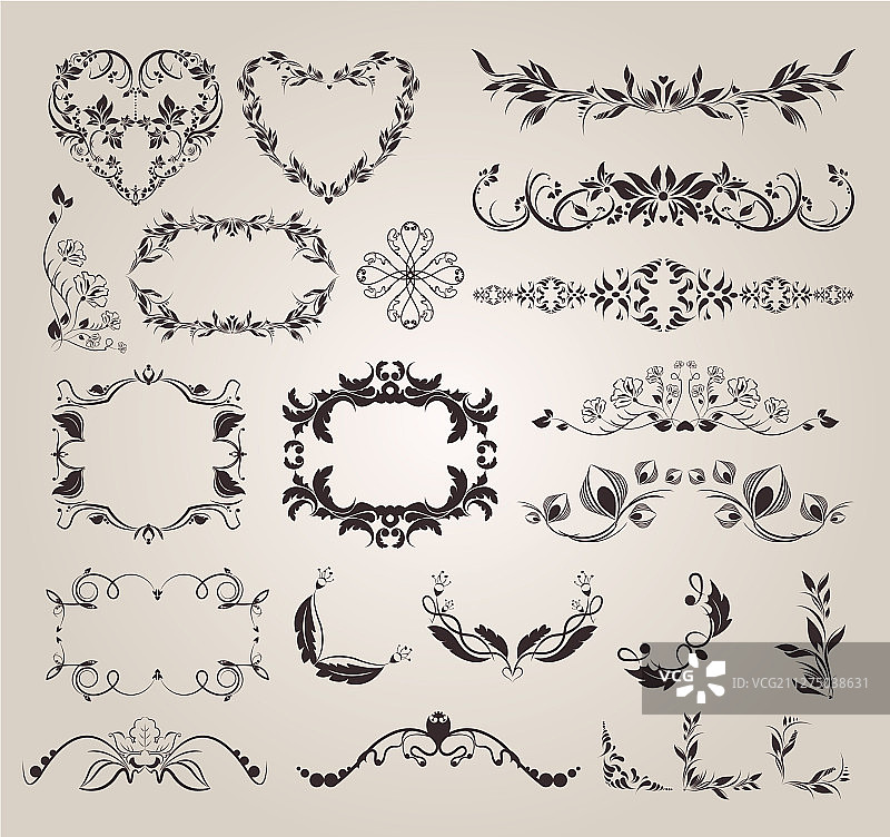 手绘装饰元素分隔线合集图片素材