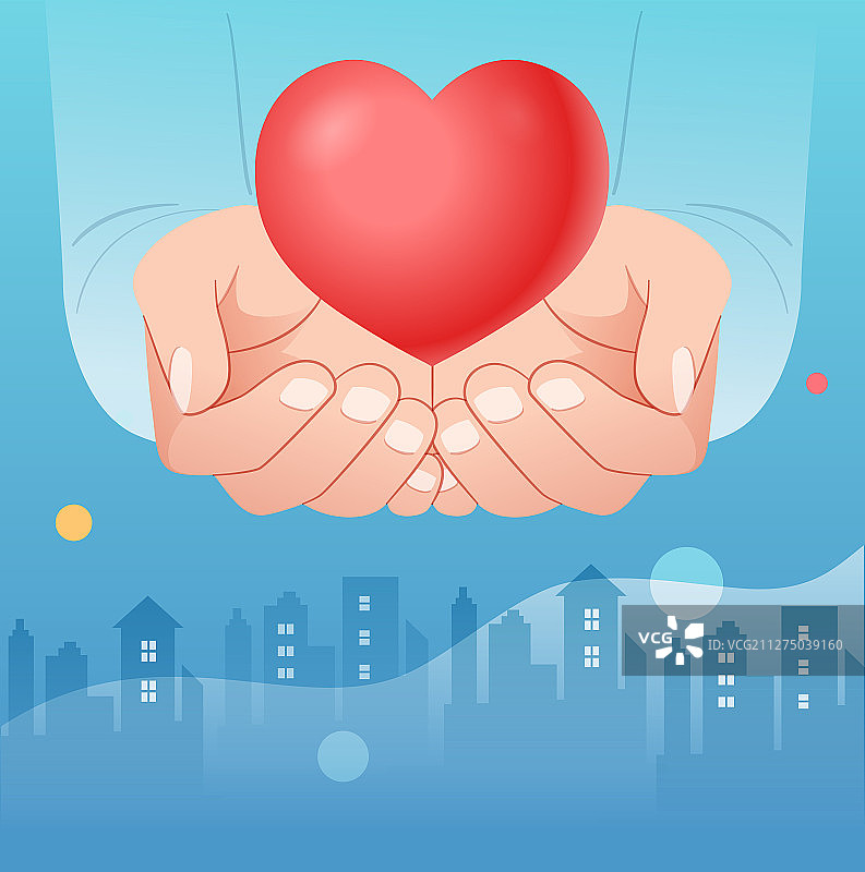 双手捧着爱心图片素材