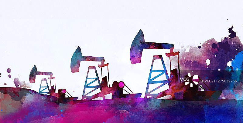 商业金融 石油钻机 插画图片素材