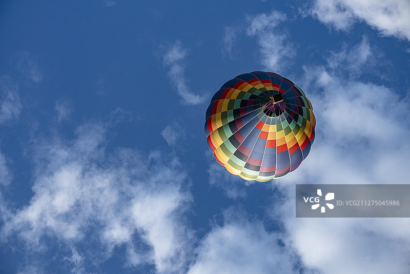 空中的彩虹热气球图片素材