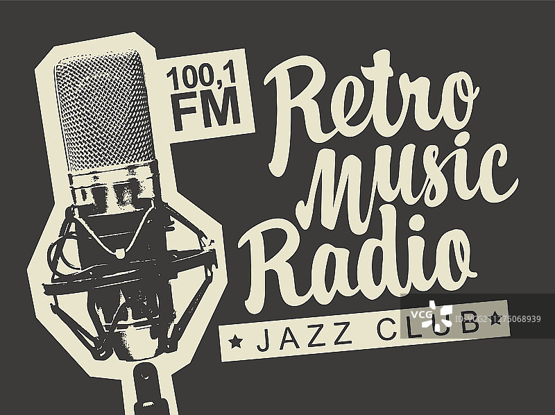 复古音乐电台banner（带麦克风）图片素材