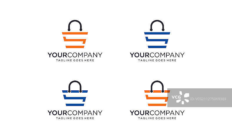 购物袋logo设计理念图片素材