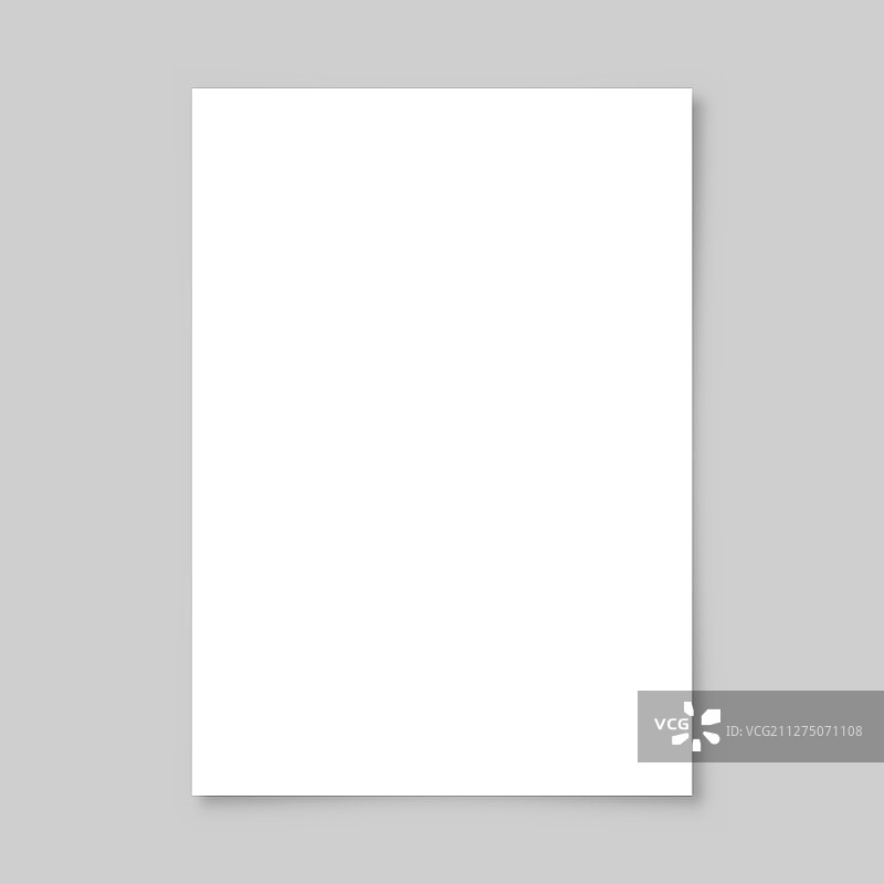 A4纸张上的逼真空白阴影纸图片素材