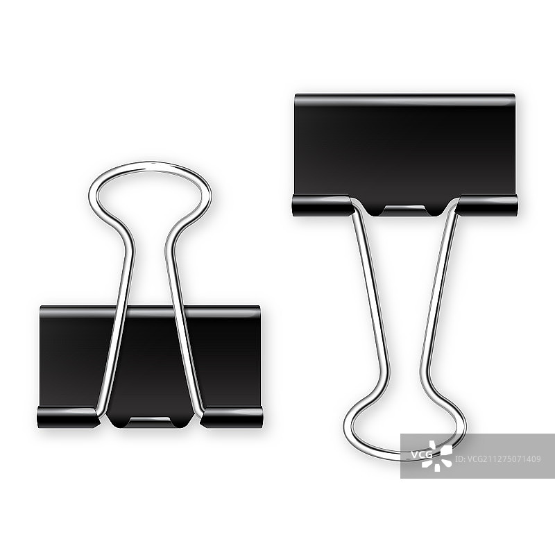 黑色逼真纸质活页夹，白色背景图片素材