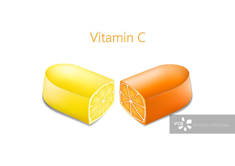两半药丸与橙子和柠檬图片素材