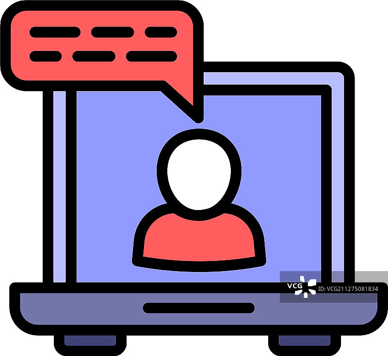 在线网络研讨会图标轮廓样式图片素材