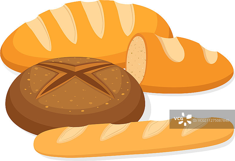 黑麦面包长条法棍烘焙套餐图片素材