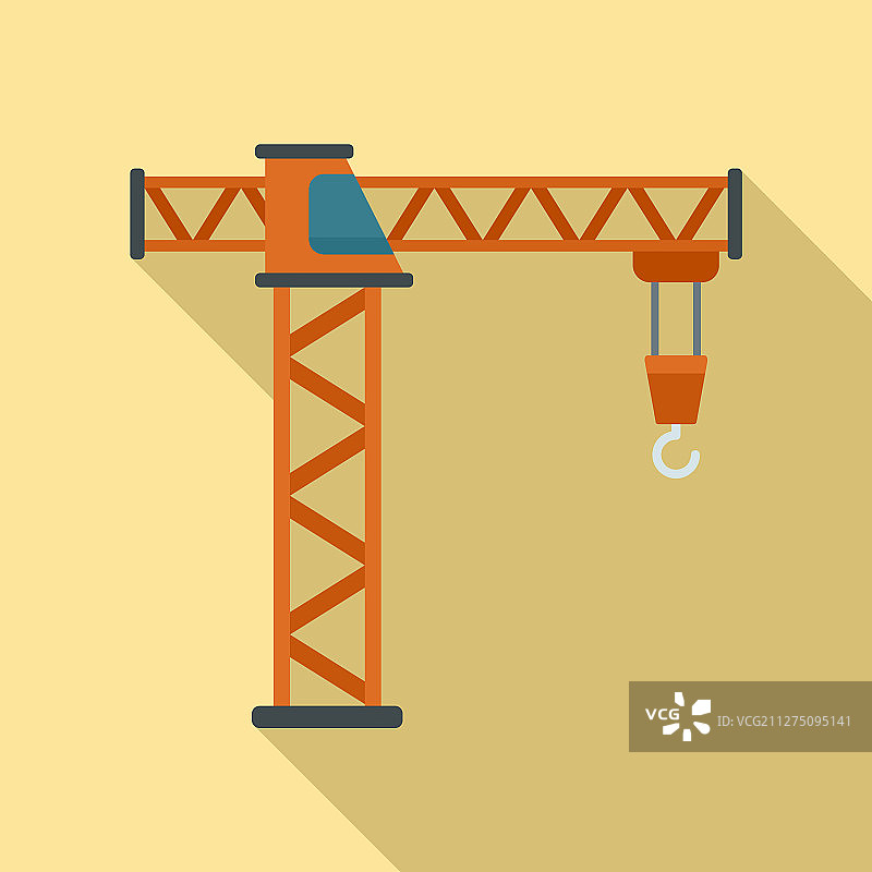 建筑起重机扁平风格图标图片素材