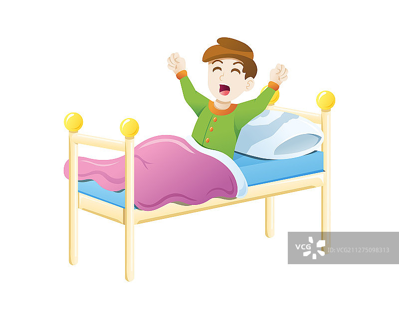 儿童早上醒来图片素材