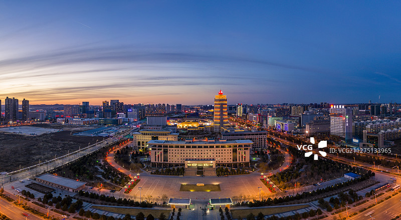 大美榆林～开发区夜景图片素材