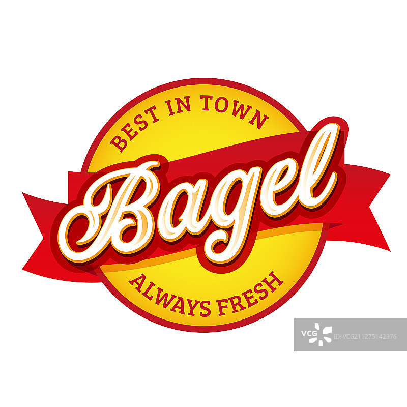 复古百吉饼标志标签排版图片素材