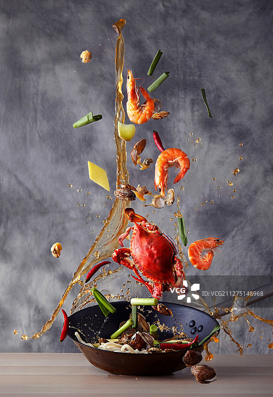 海鲜面高速摄影图片素材