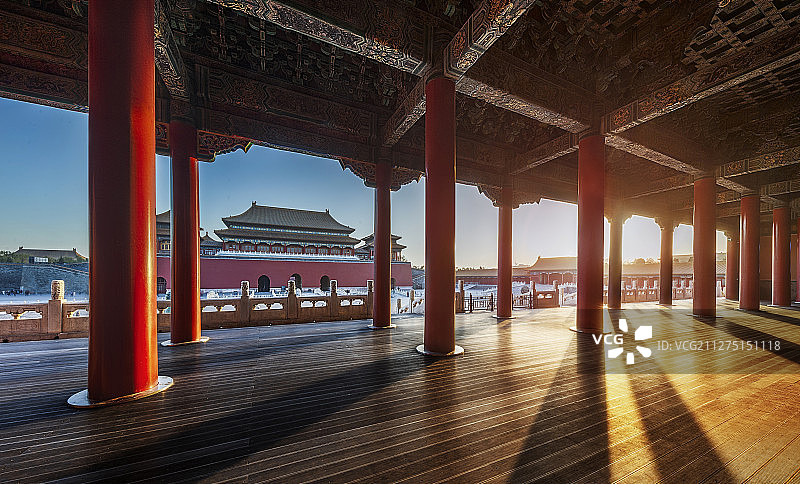 冬天的故宫光影图片素材