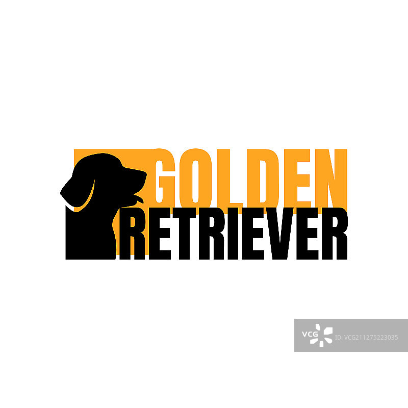 金毛寻回犬剪影logo图片素材