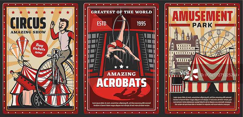 马戏团杂技演员嘉年华帐篷摩天轮图片素材