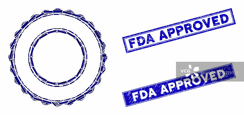 双层玫瑰花结圆形框架马赛克和做旧效果图片素材