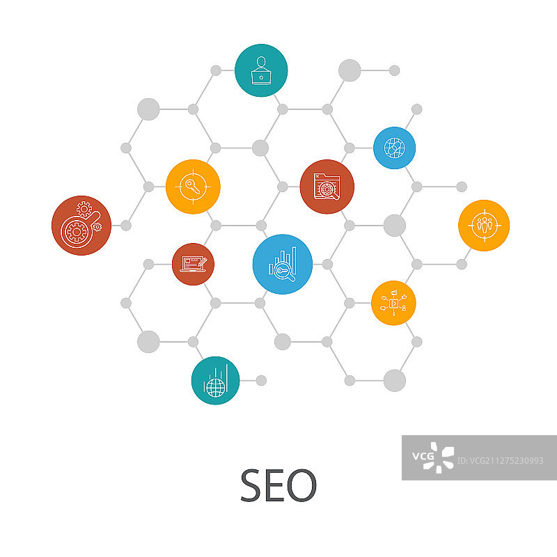 SEO演示文稿模板封面布局图片素材