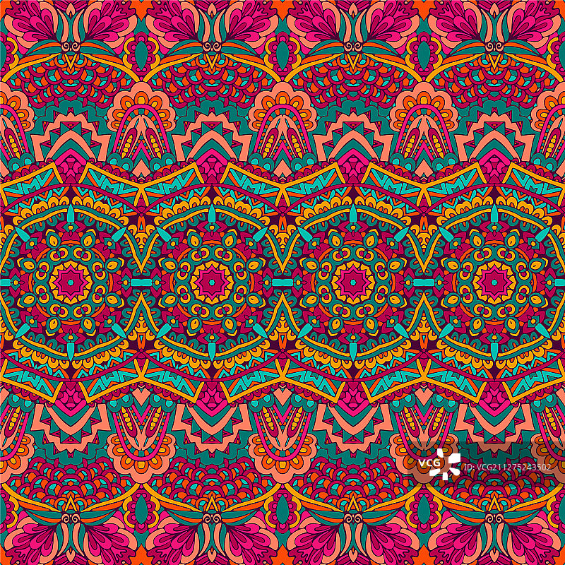 抽象节日彩色花卉民族部落图片素材