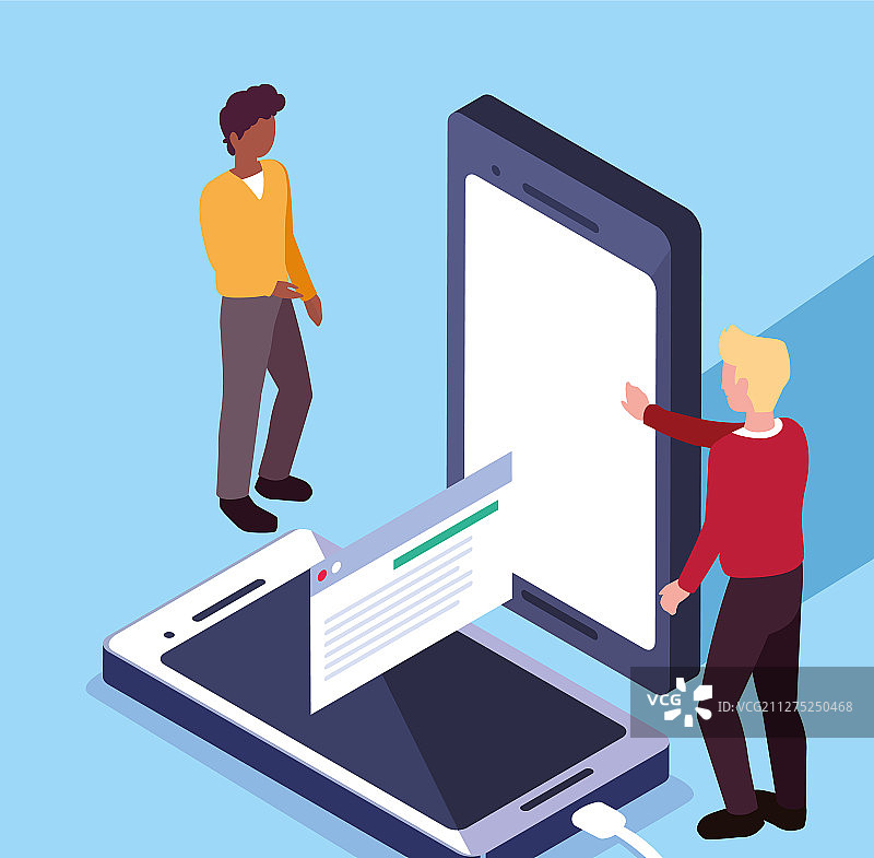 带有智能手机屏幕和移动应用程序的男人图片素材