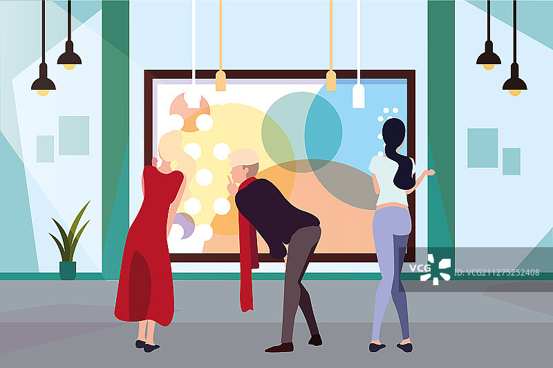 在当代艺术馆的人群图片素材