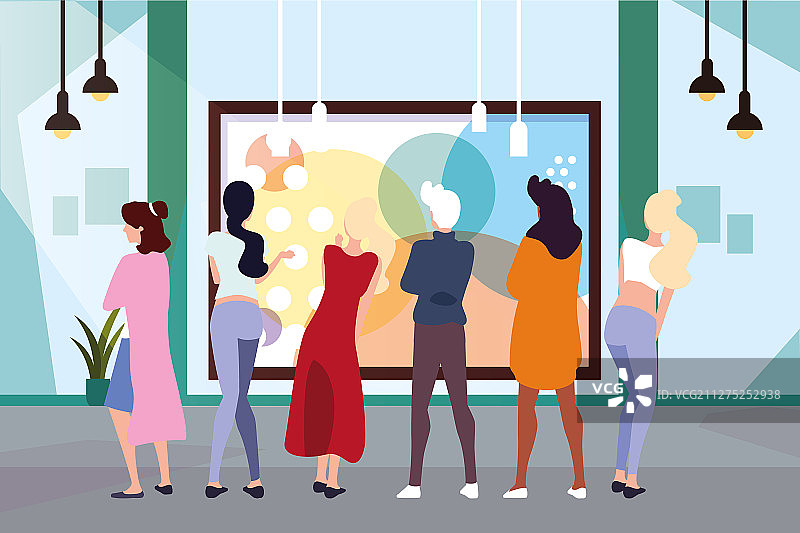 在当代艺术馆的人群图片素材