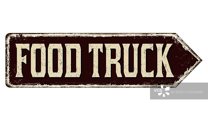 复古生锈的餐车金属标志图片素材