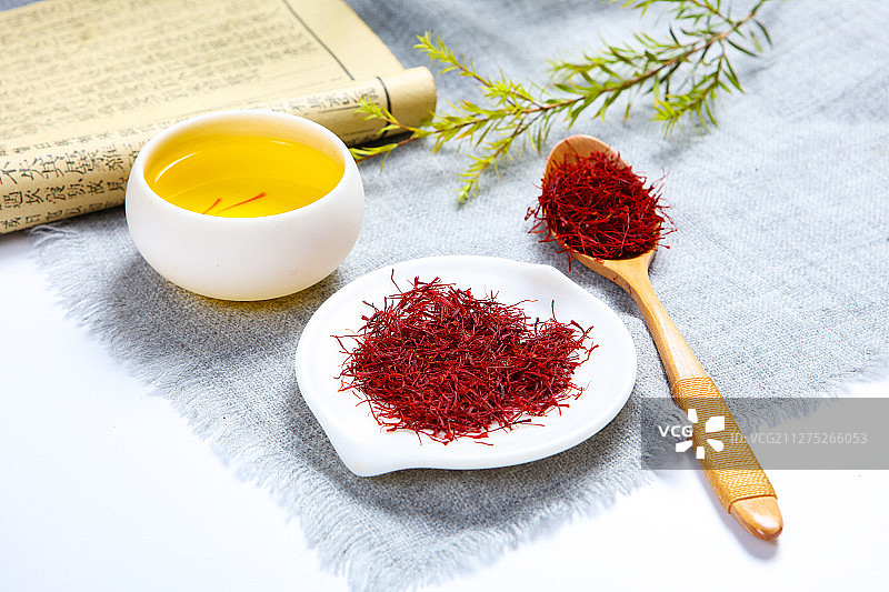 中药养生红花茶图片素材