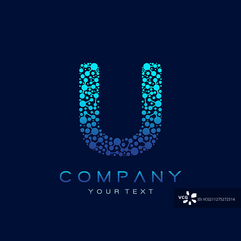 字母U科技互联圆点标志图片素材