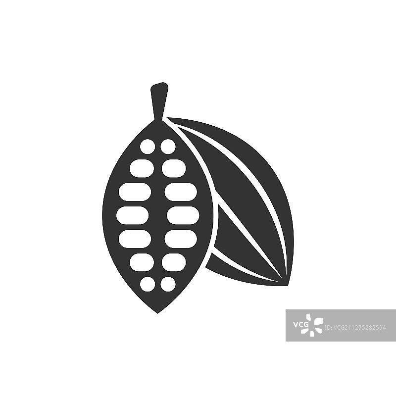 扁平风格可可豆图标，巧克力奶油图片素材