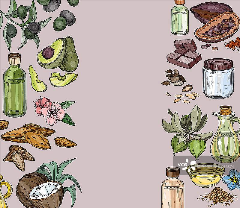 食品与化妆品护理背景图片素材