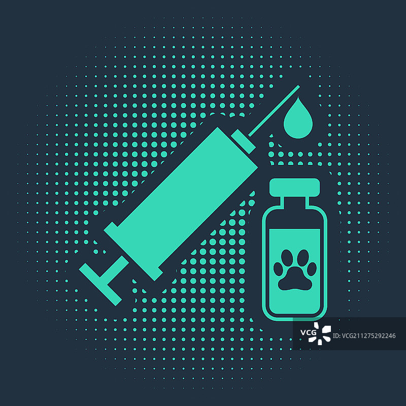 宠物疫苗绿色注射器图标图片素材