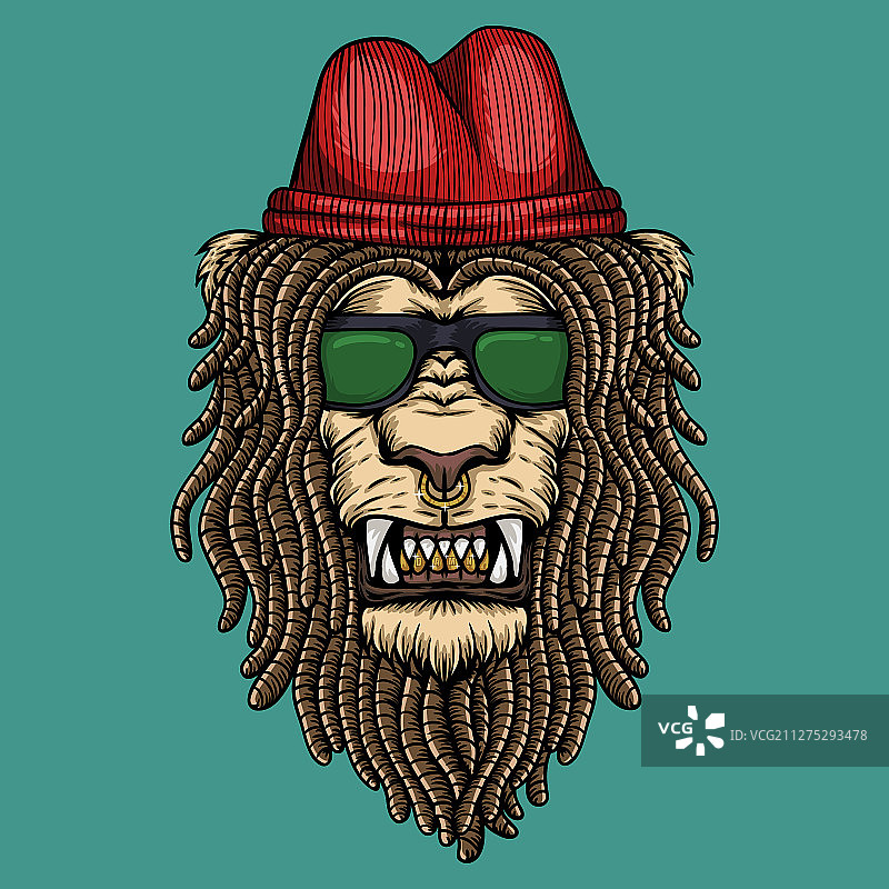 狮子脏辫头像图片素材