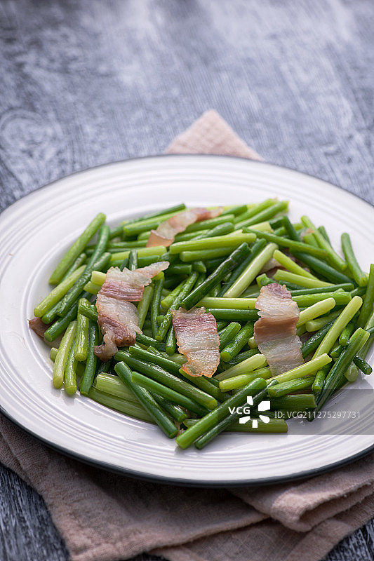 炒蒜苗图片素材