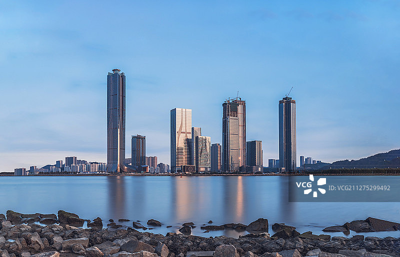 珠海横琴CBD城市天际线城市风光图片素材