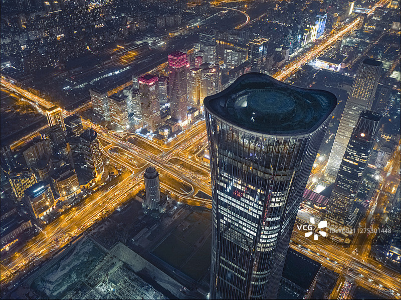 北京中信大厦航拍图片素材