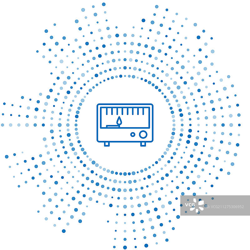 蓝色线条电气测量仪器图标图片素材