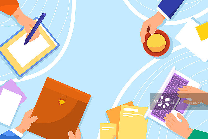 卡通职场招聘求职数据团队合作工作互联网商务办公矢量插画图片素材