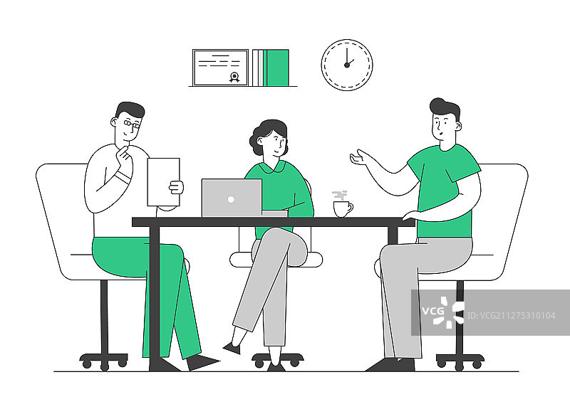 人力资源经理手持候选人简历图片素材