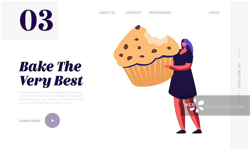 面包店甜点美食网站着陆页图片素材