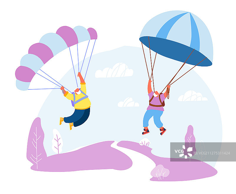 穿着运动服的白发老年跳伞者图片素材