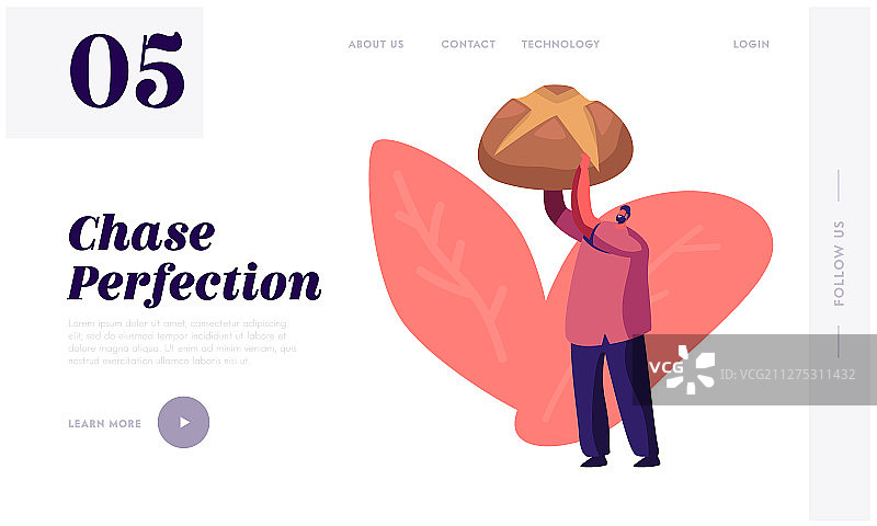 手拿大甜面包的男子网站着陆页图片素材