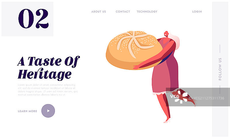 面包店甜点美食网站着陆页图片素材