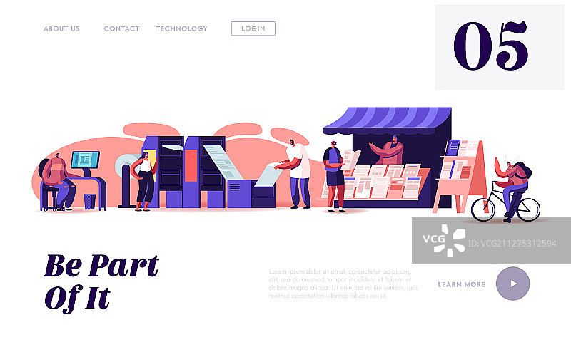 报纸制作流程网站着陆页图片素材