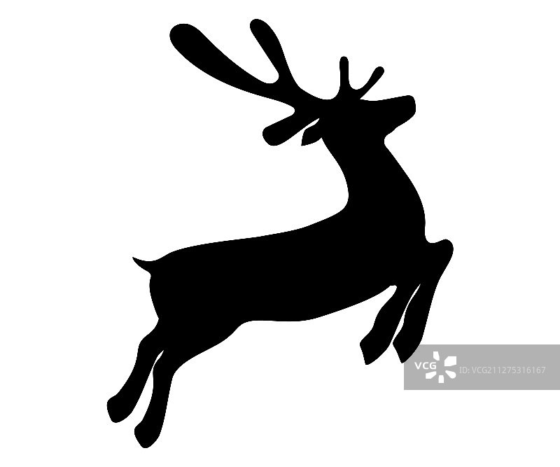 圣诞节跳跃的驯鹿图标图片素材