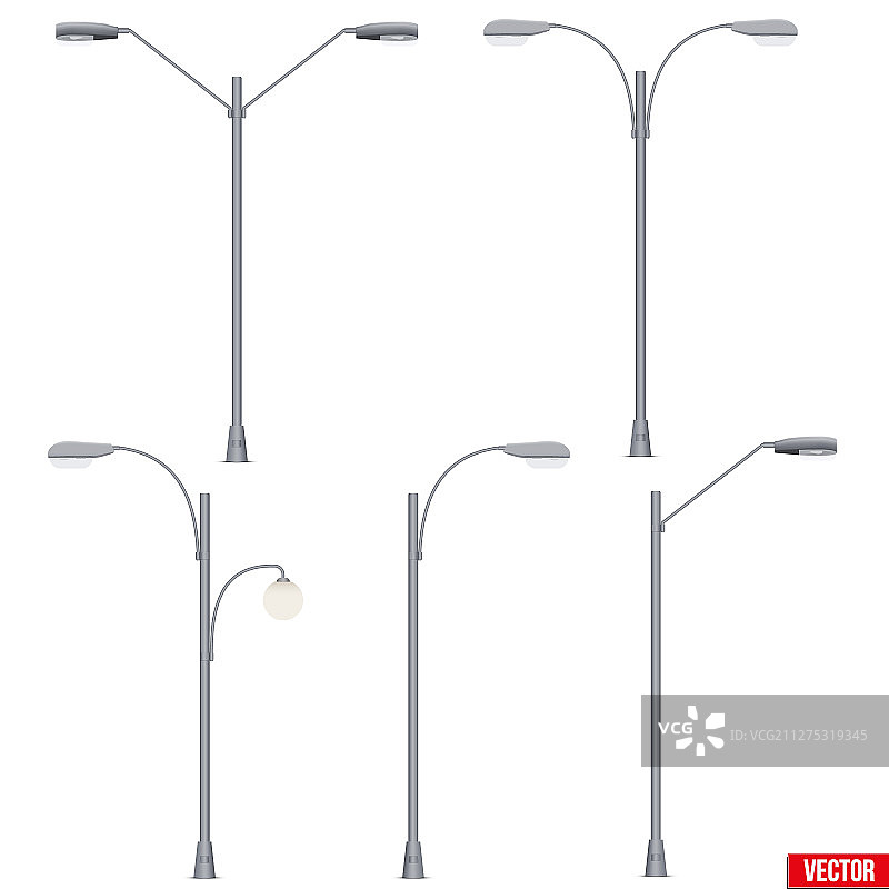 路灯灯柱隔离设置图片素材