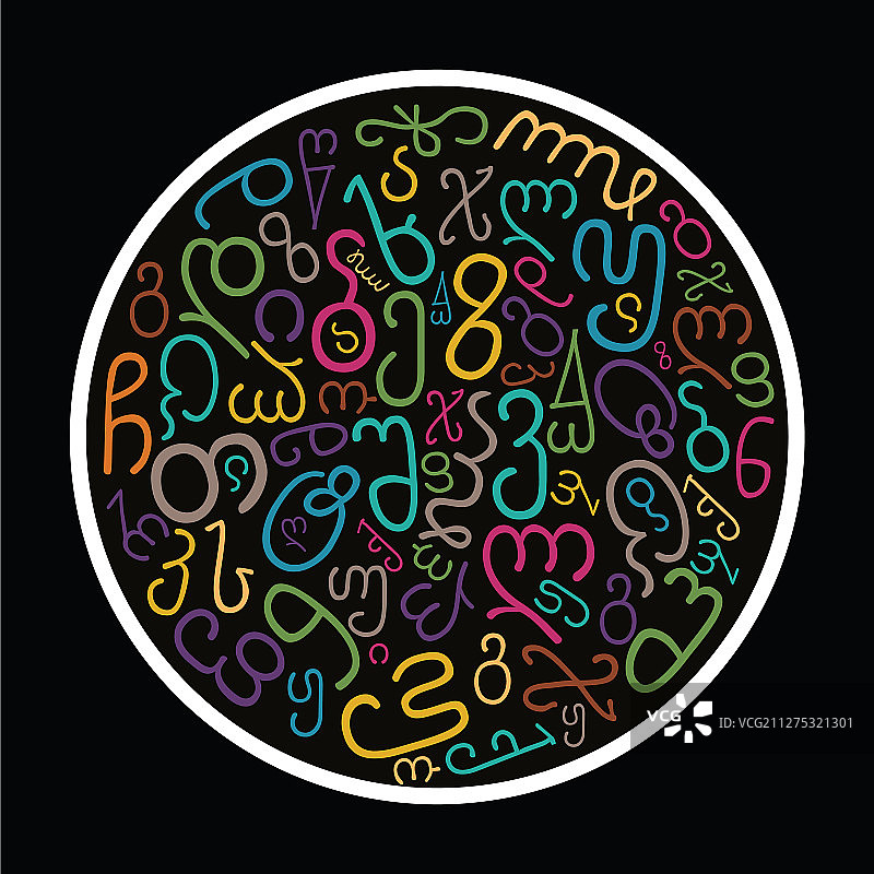 格鲁吉亚字母T恤创意设计图片素材