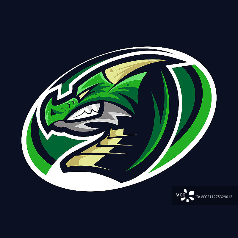 龙运动游戏吉祥物标志模板图片素材