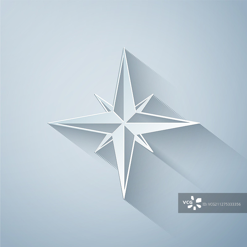 灰色背景上的剪纸风玫瑰图标图片素材