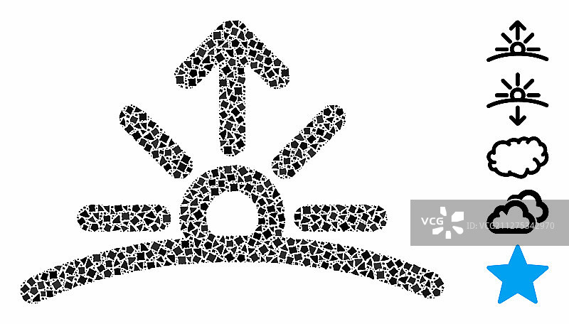 日出马赛克图标图片素材