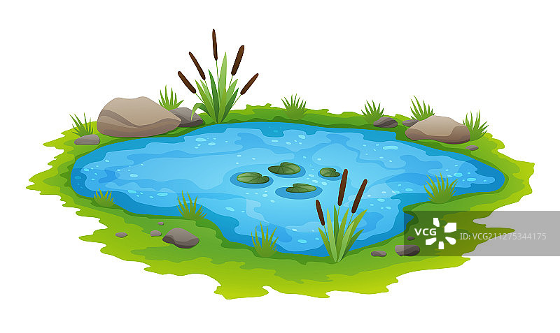 户外自然池塘小蓝色装饰图片素材